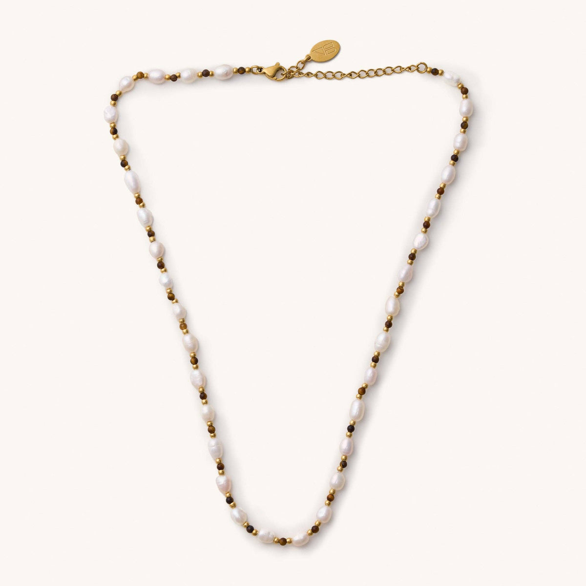 Blake Pearl & Brown Bead Necklace