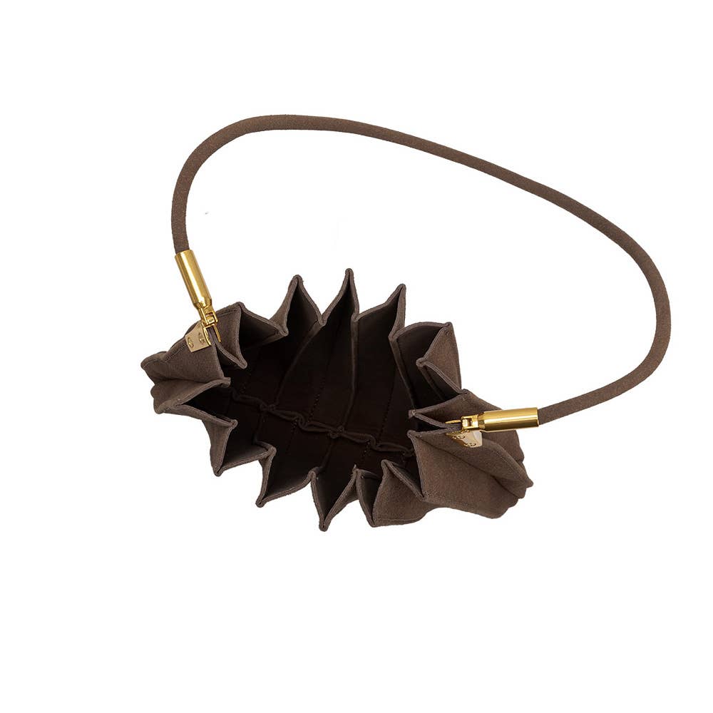 Carrie Chocolate Suede Shoulder Bag