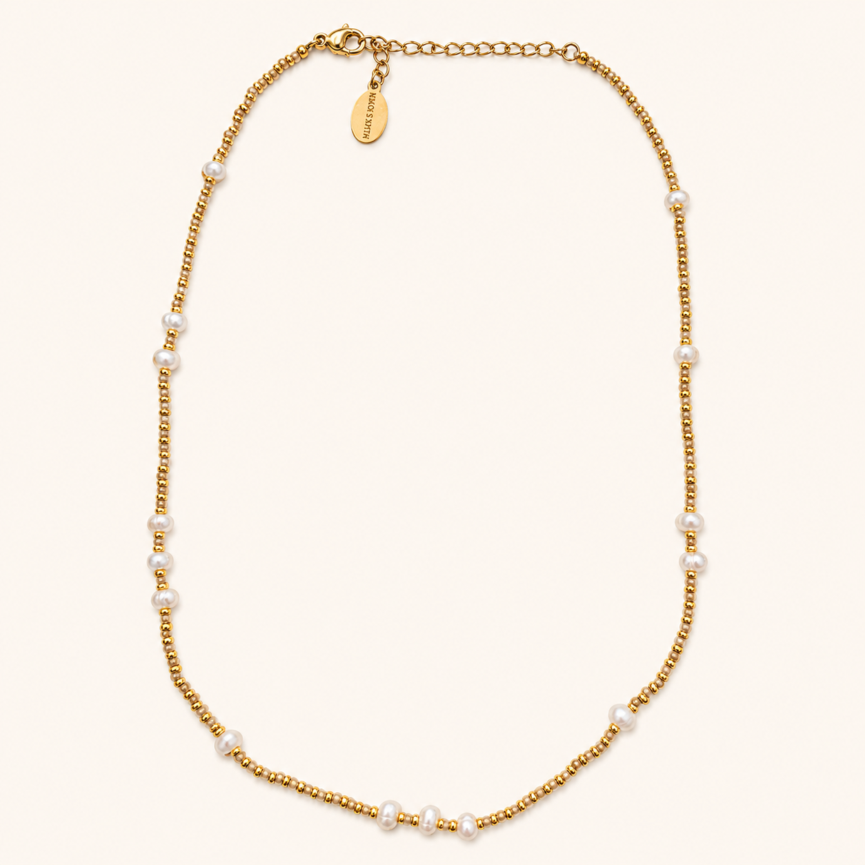 Lola Pearl Gold Bead Necklace