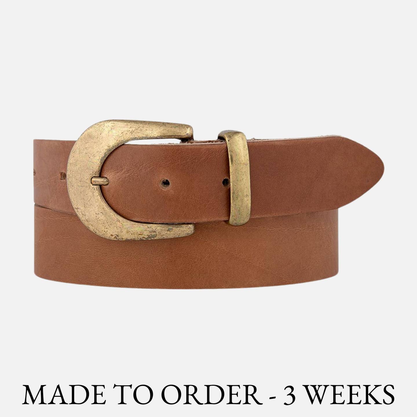 Andrea | Gold Belt Buckle Leather Belt
