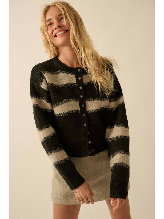 Striped Jacquard Cardigan