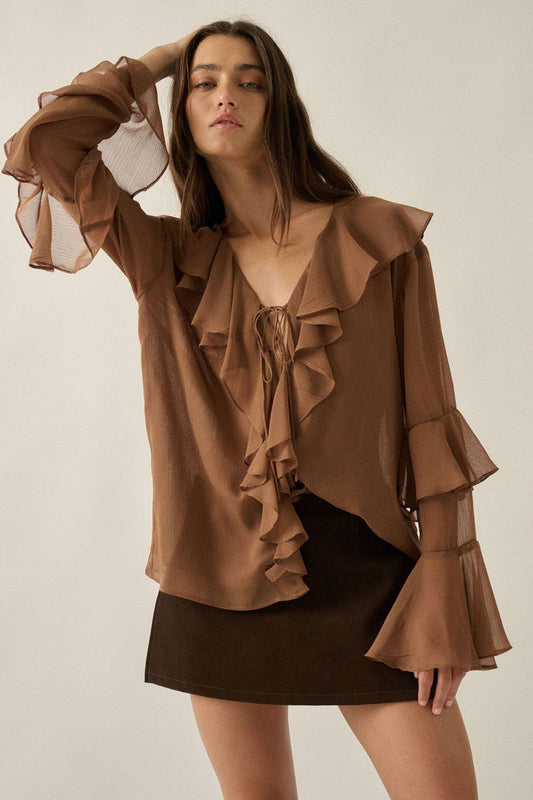 Sheer Chiffon Poet Blouse