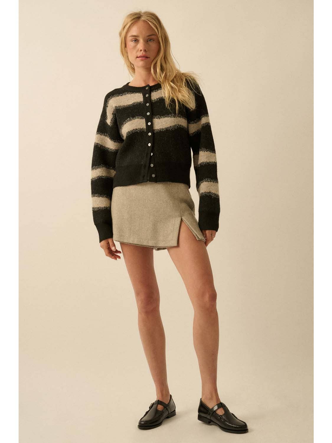 Striped Jacquard Cardigan