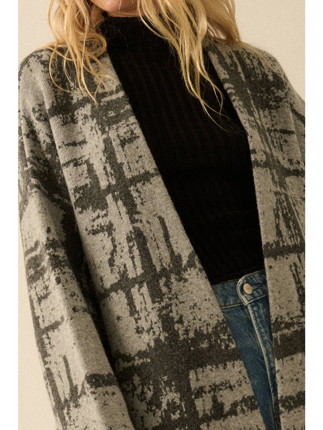 Long Geometric Cardigan