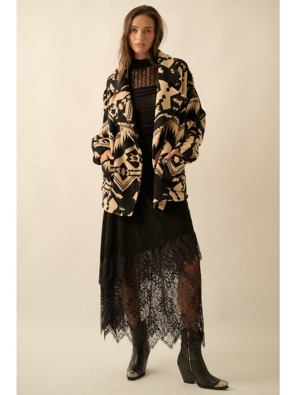 Geometric Sherpa Jacket