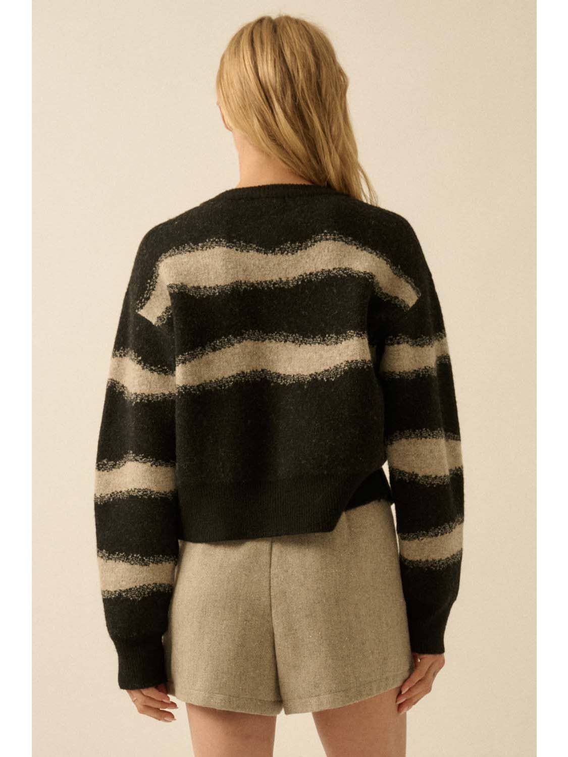 Striped Jacquard Cardigan