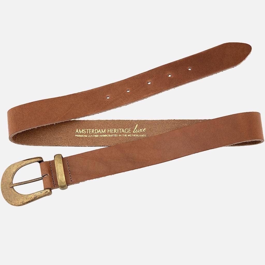 Andrea | Gold Belt Buckle Leather Belt