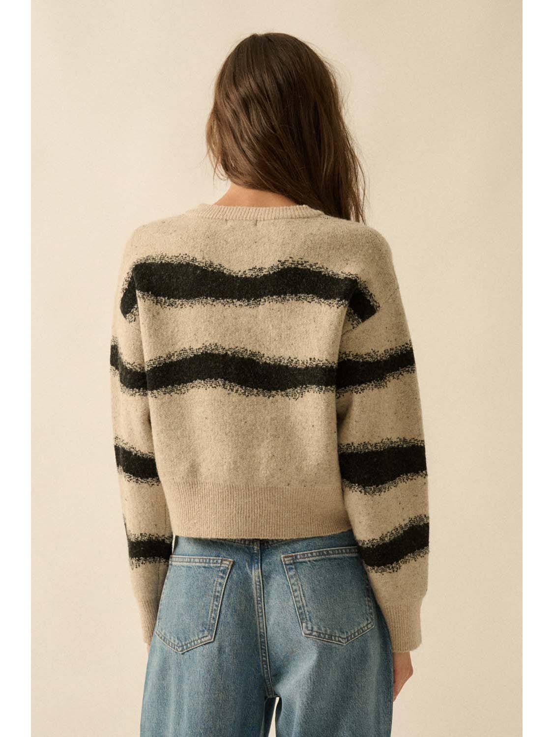 Striped Jacquard Cardigan