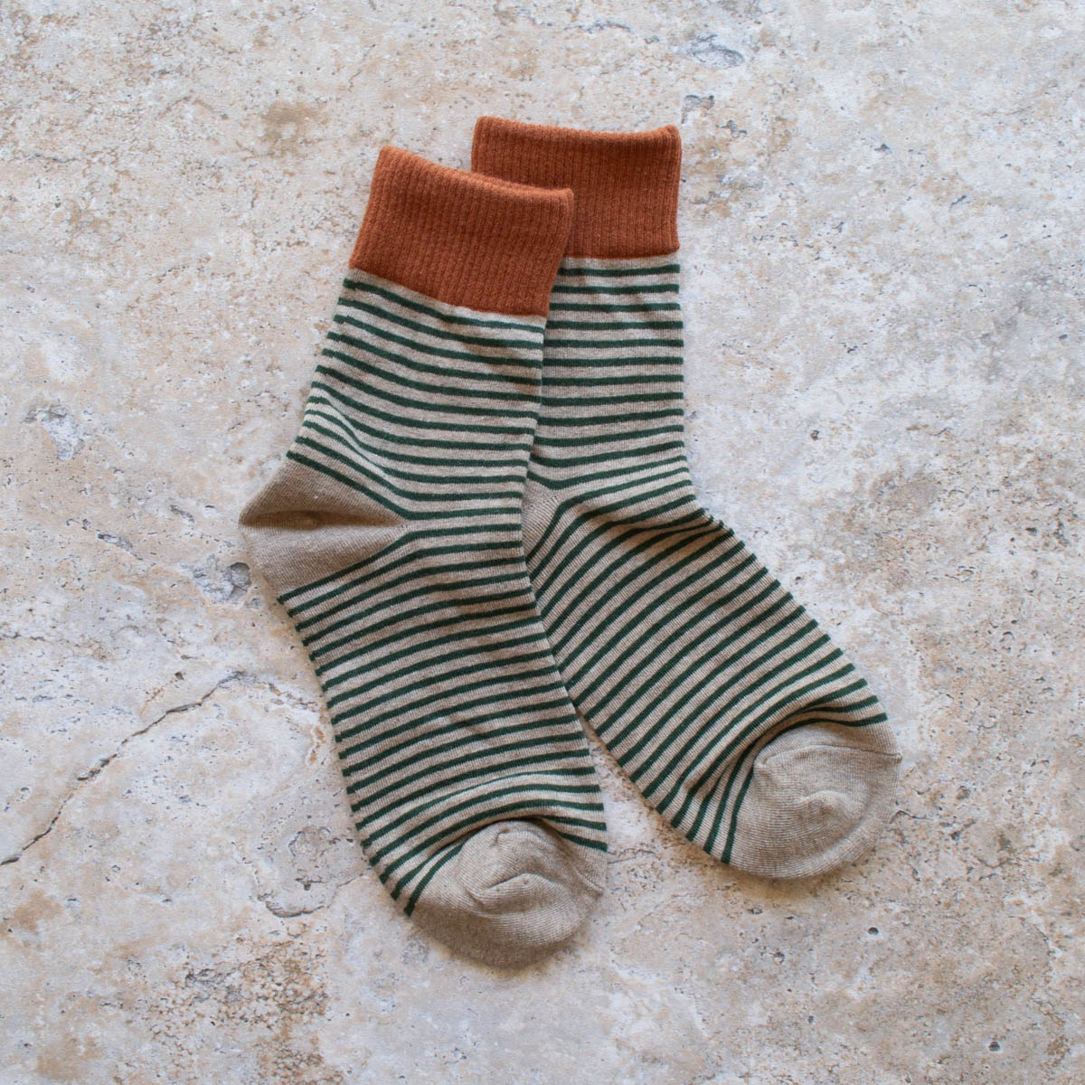 2 Tone Striped Socks