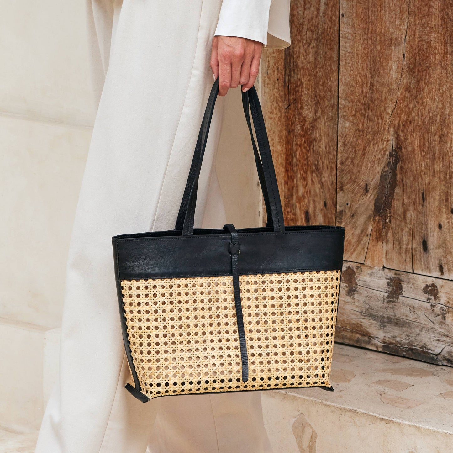 Rattan Cane Weave Tote Bag