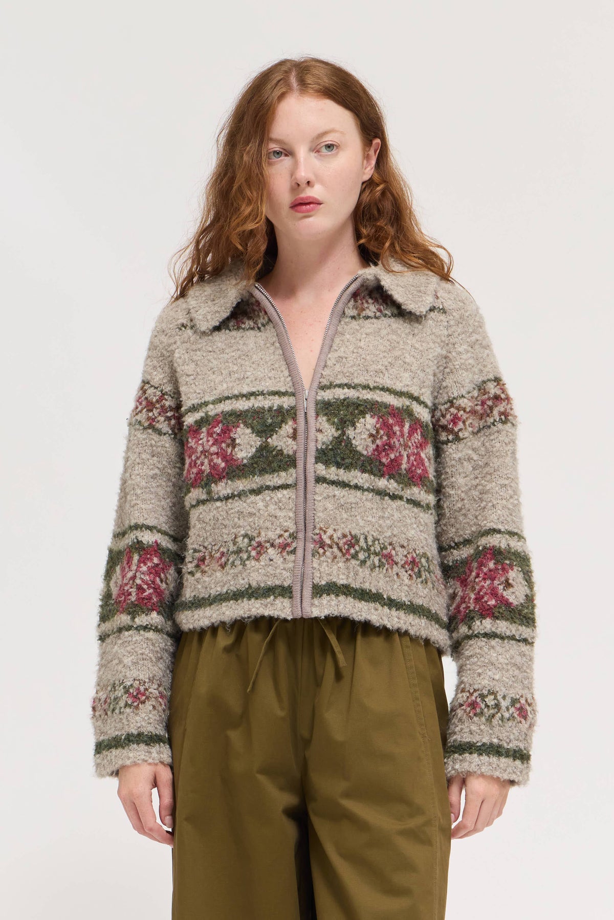 Fair Isle Zip Cardigan