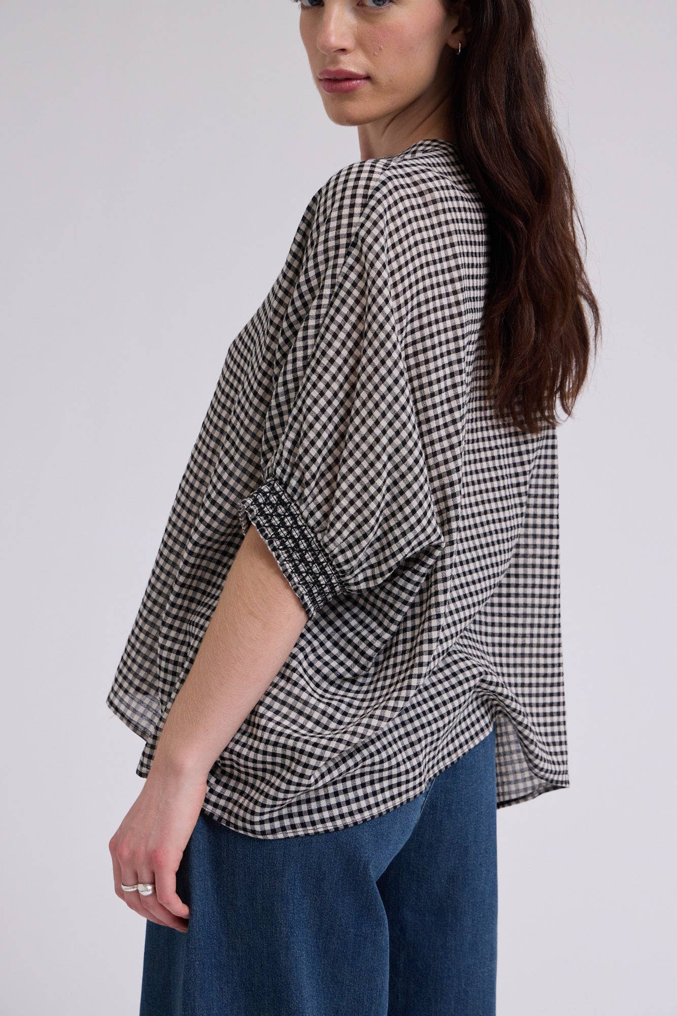 Crinkle Smocked Blouse