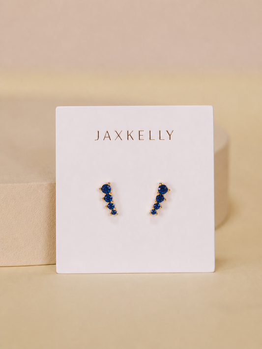 Mini Crawler Sapphire Earrings
