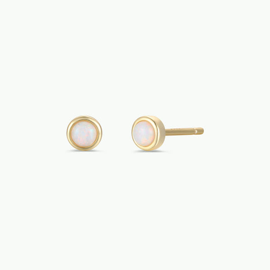Simple Stud White Opal