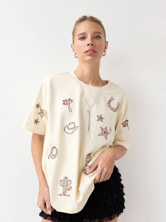 Cowboy Embroidery Tee