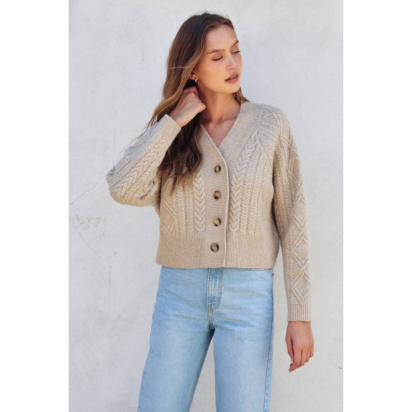 Cropped Oat Cardigan