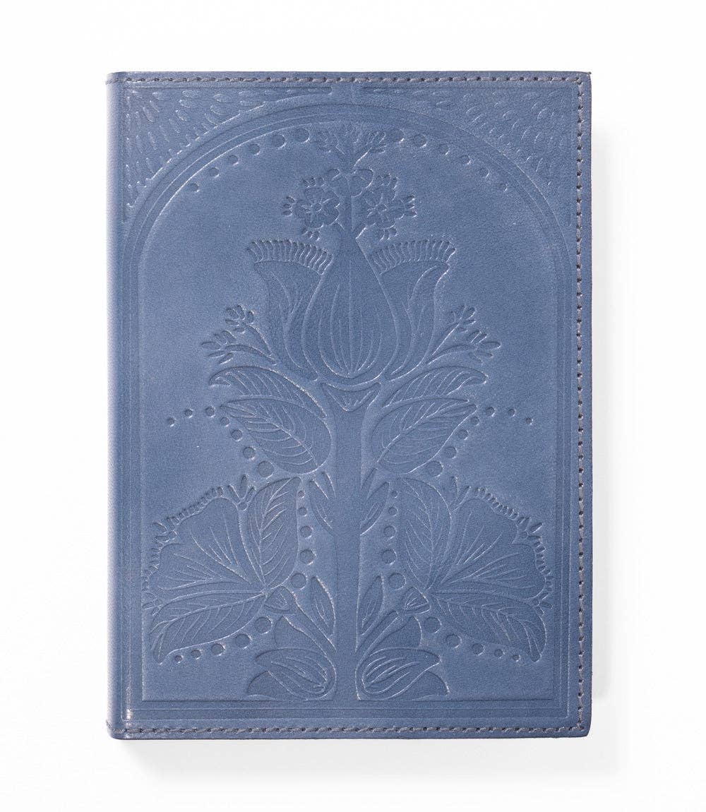 Embossed Blue Leather Journal
