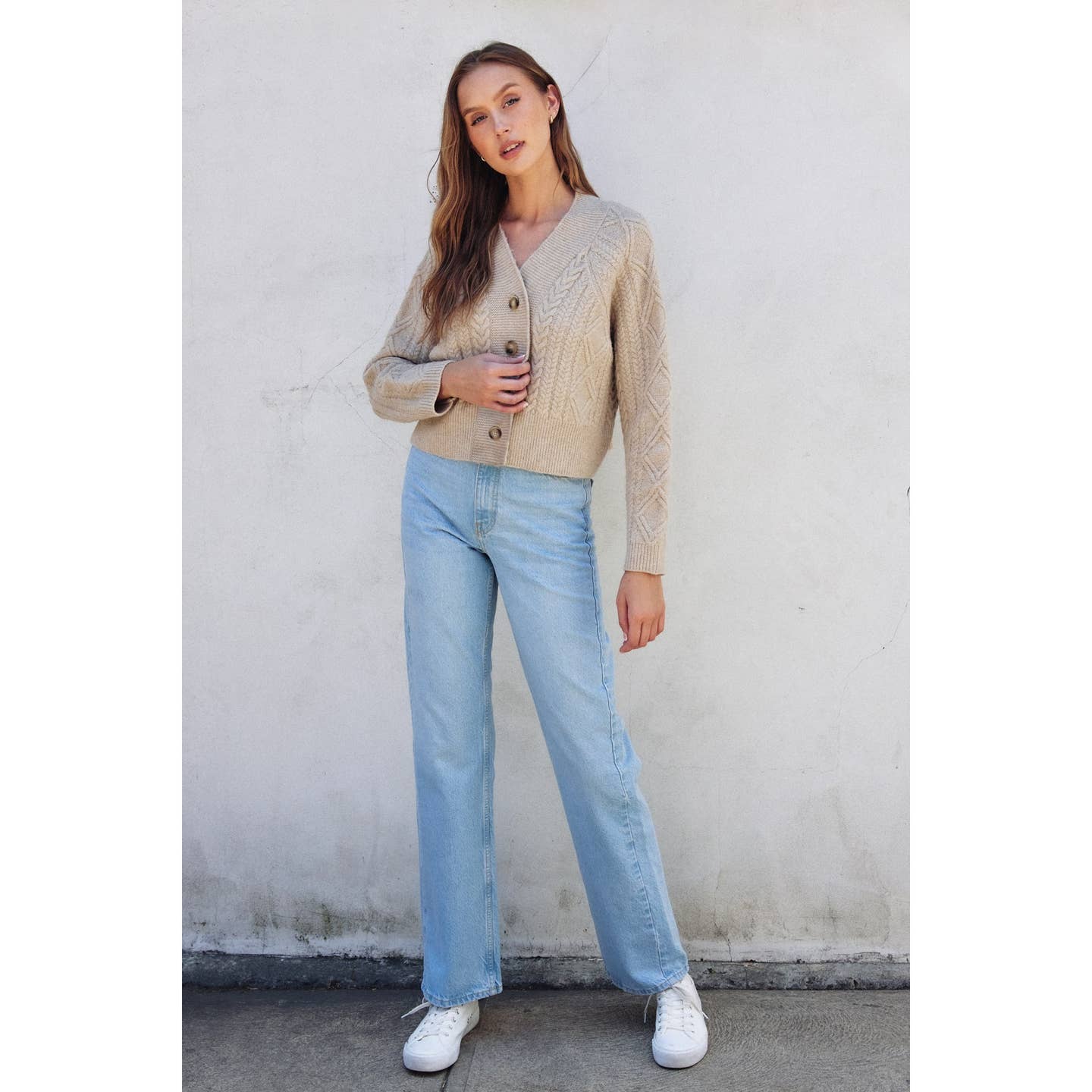 Cropped Oat Cardigan