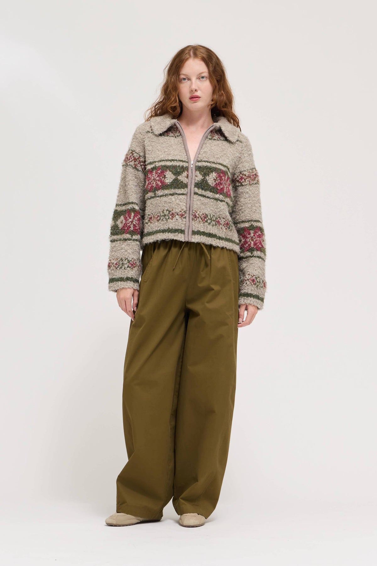 Fair Isle Zip Cardigan