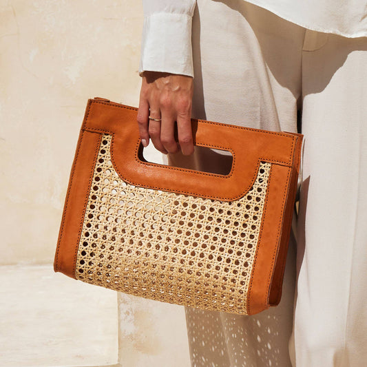 Rattan Cane Weave Handbag