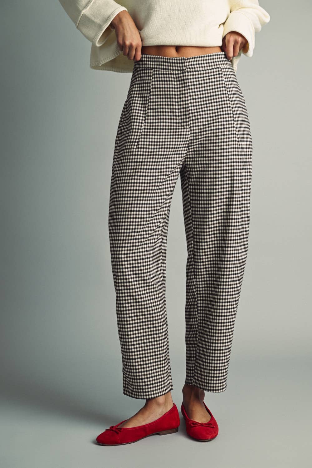 Plaid Barrel Pants