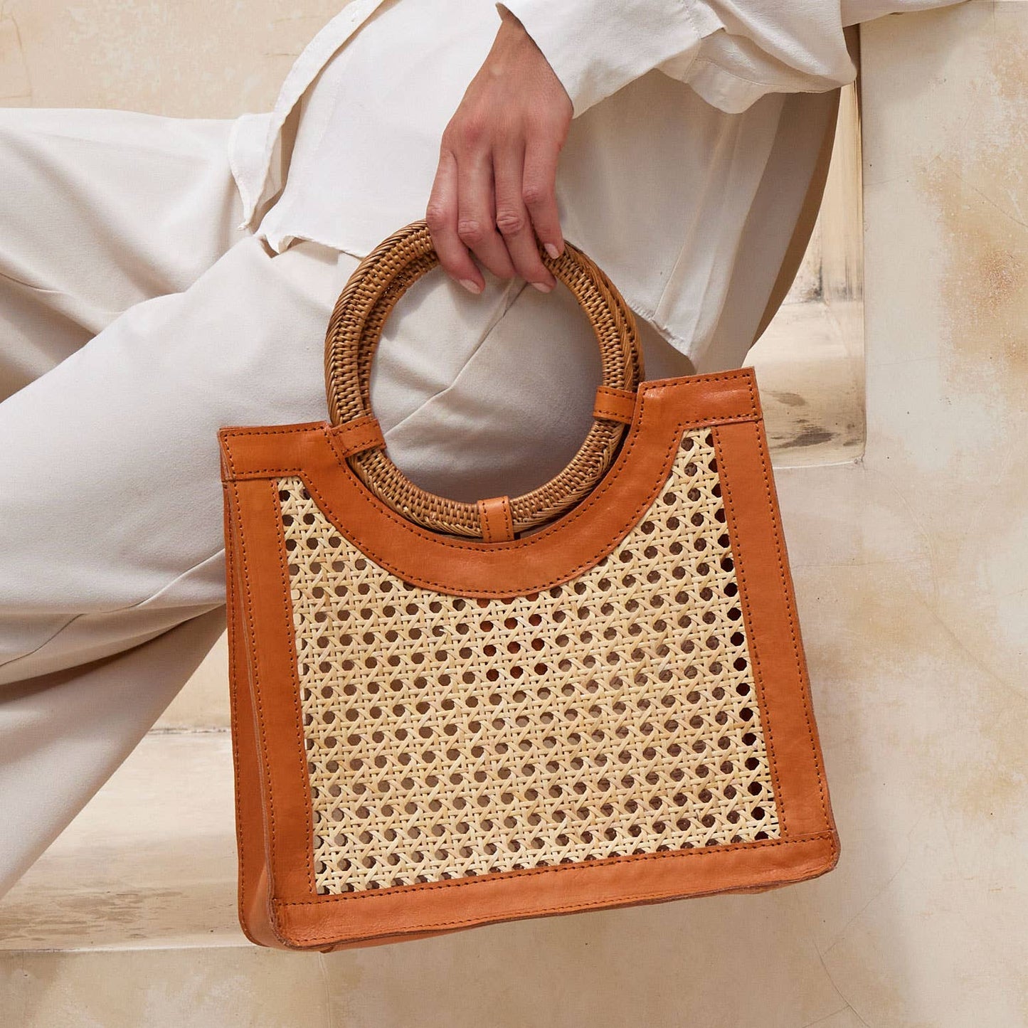 Rattan Cane Weave Handbag