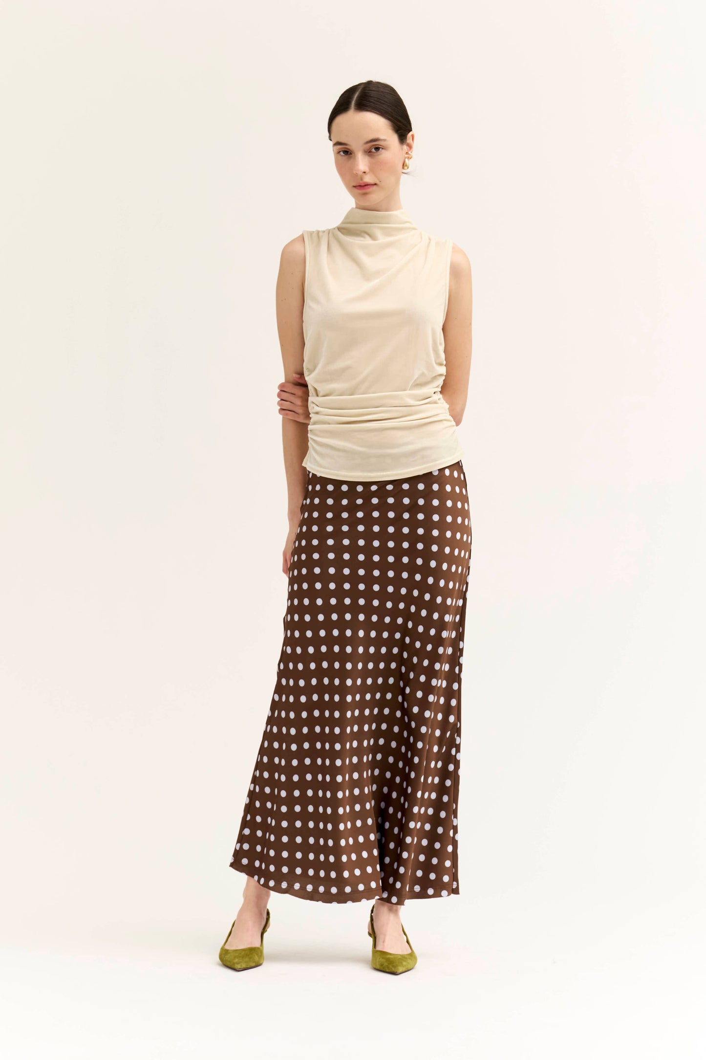 Polka Dot Slip Skirt