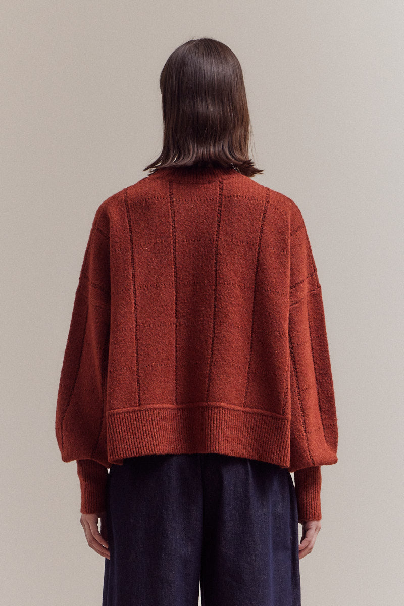 Textured Grid Sweater