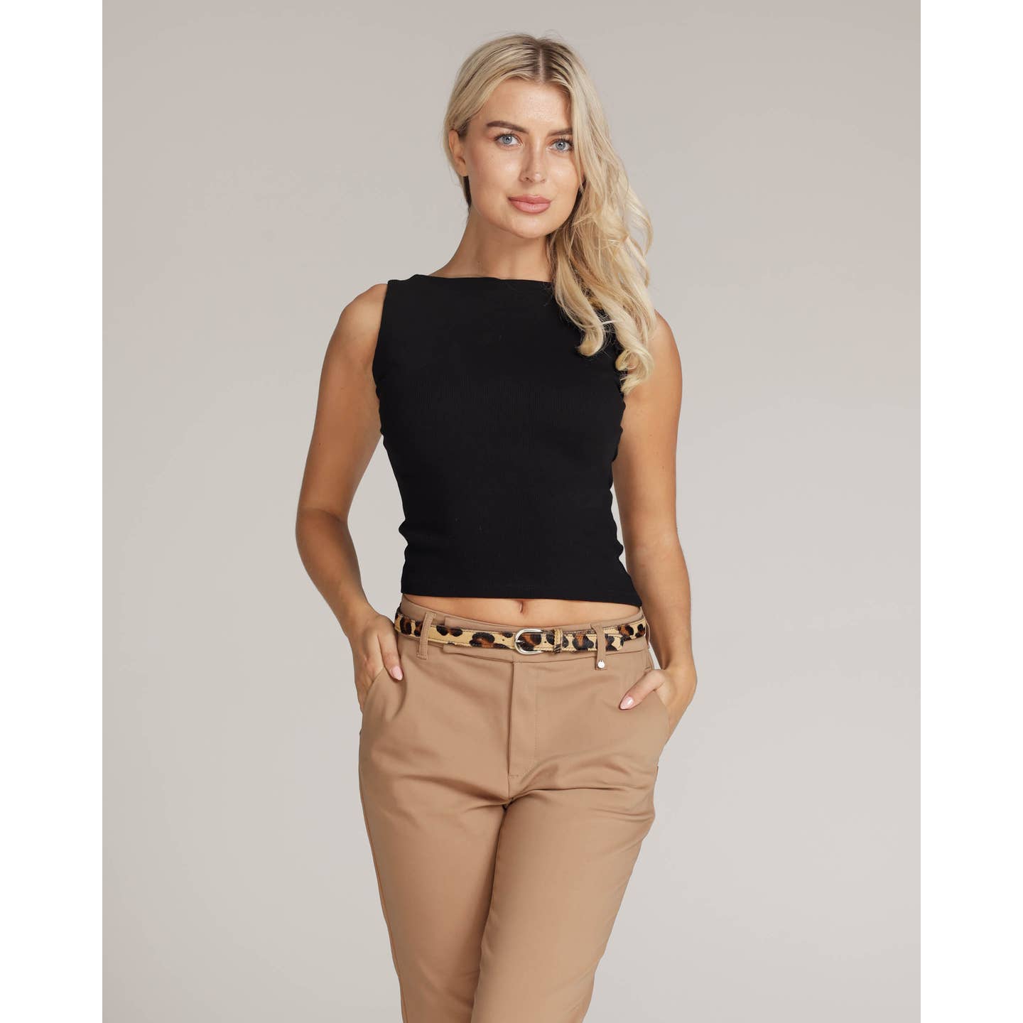 Dania | Gold Leopard Skinny Leather Belt