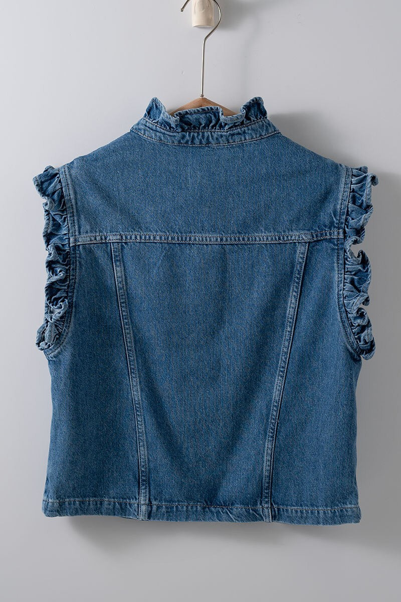 Flutter Sleeve Denim Vest