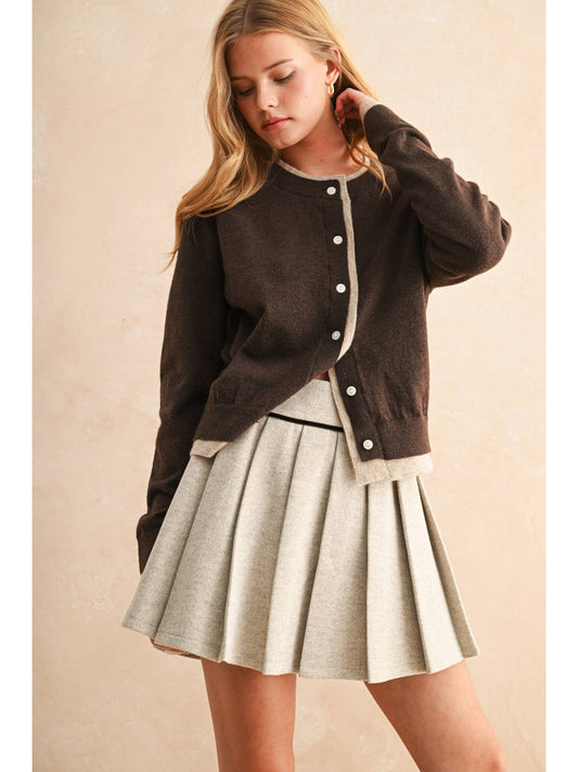 Contrast Button Cardi