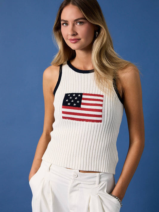 USA Flag Knit Tank