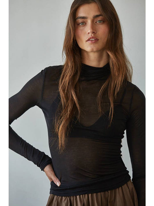 Mesh Turtle Neck