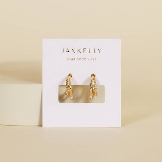 Double Gold Hoop Earring