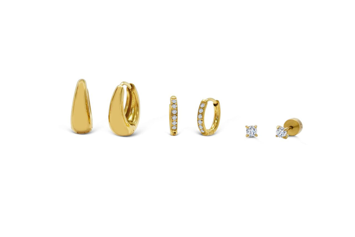 Bold Hoop Swoop Earrings Set