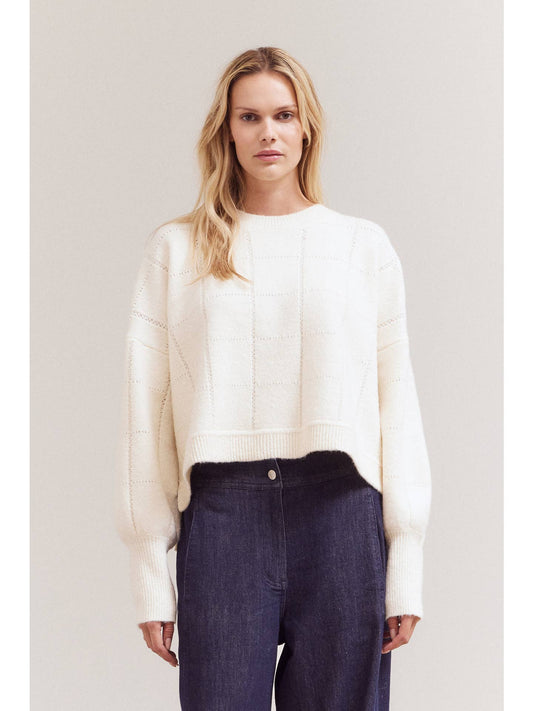 Textured Grid Sweater