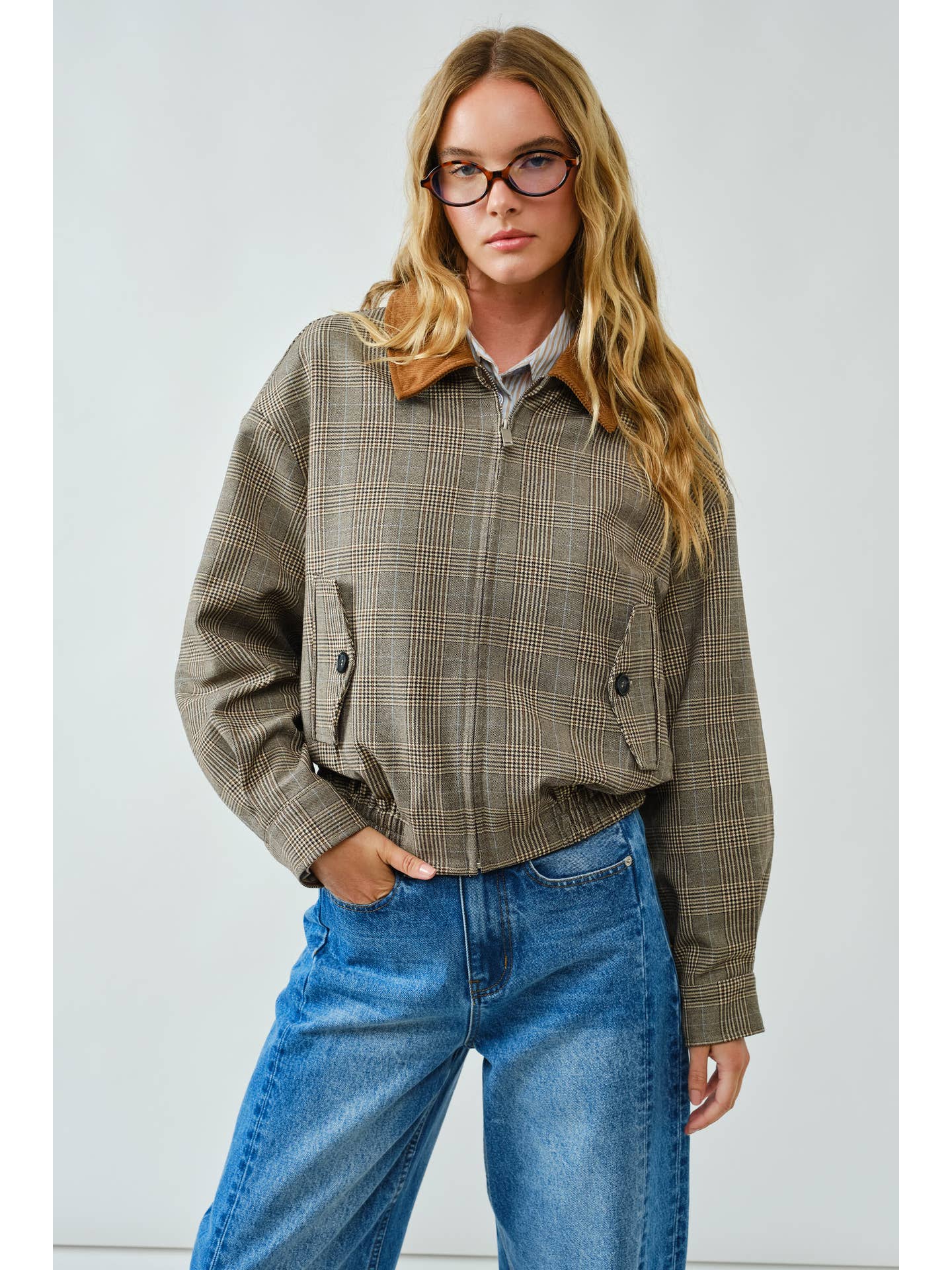 Plaid Bomber Jacket
