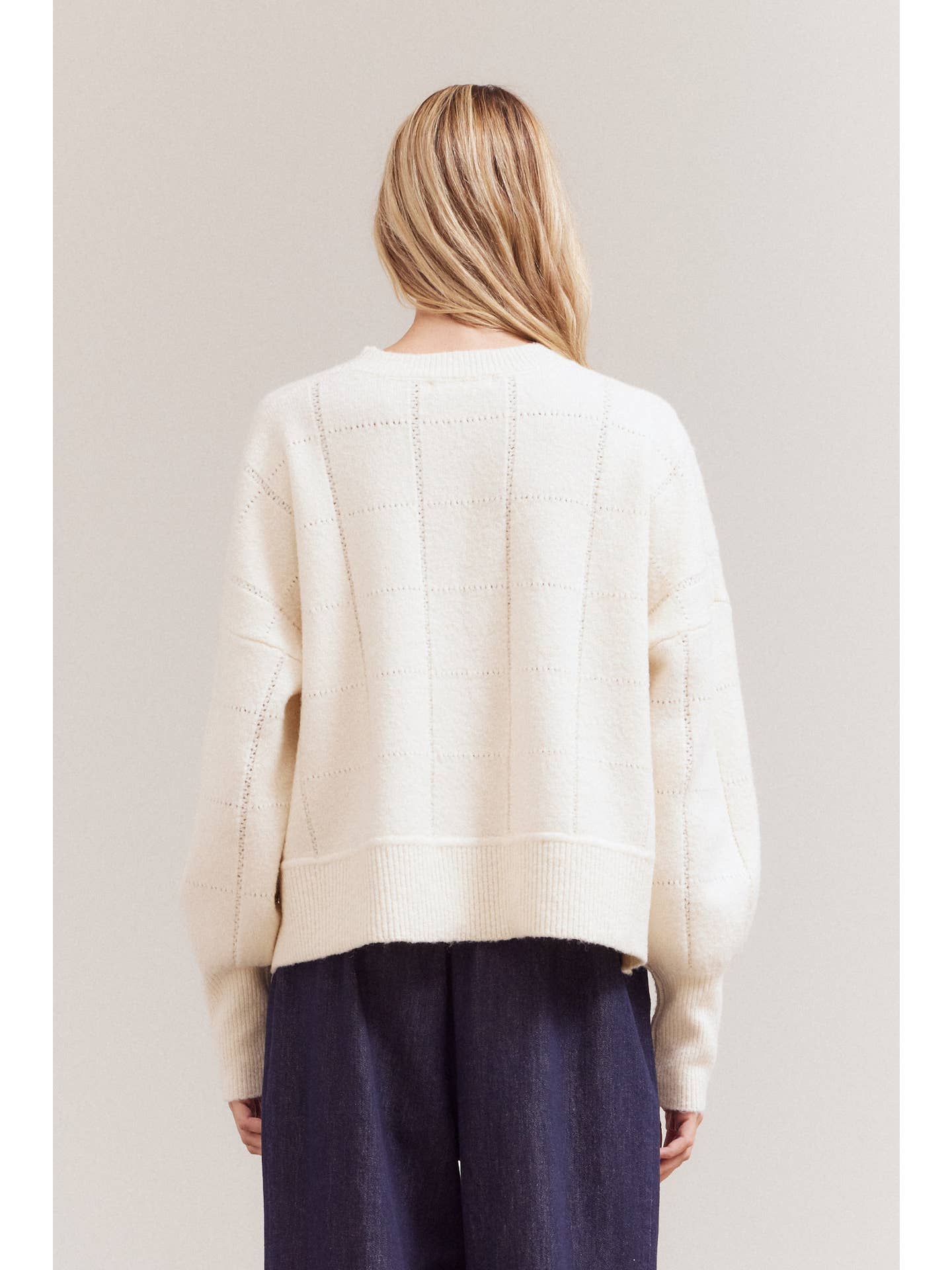 Textured Grid Sweater