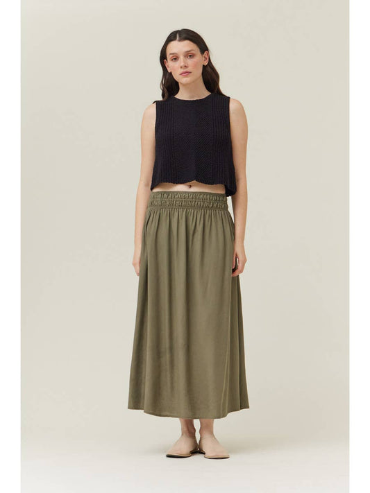 Linen Slit Maxi Skirt