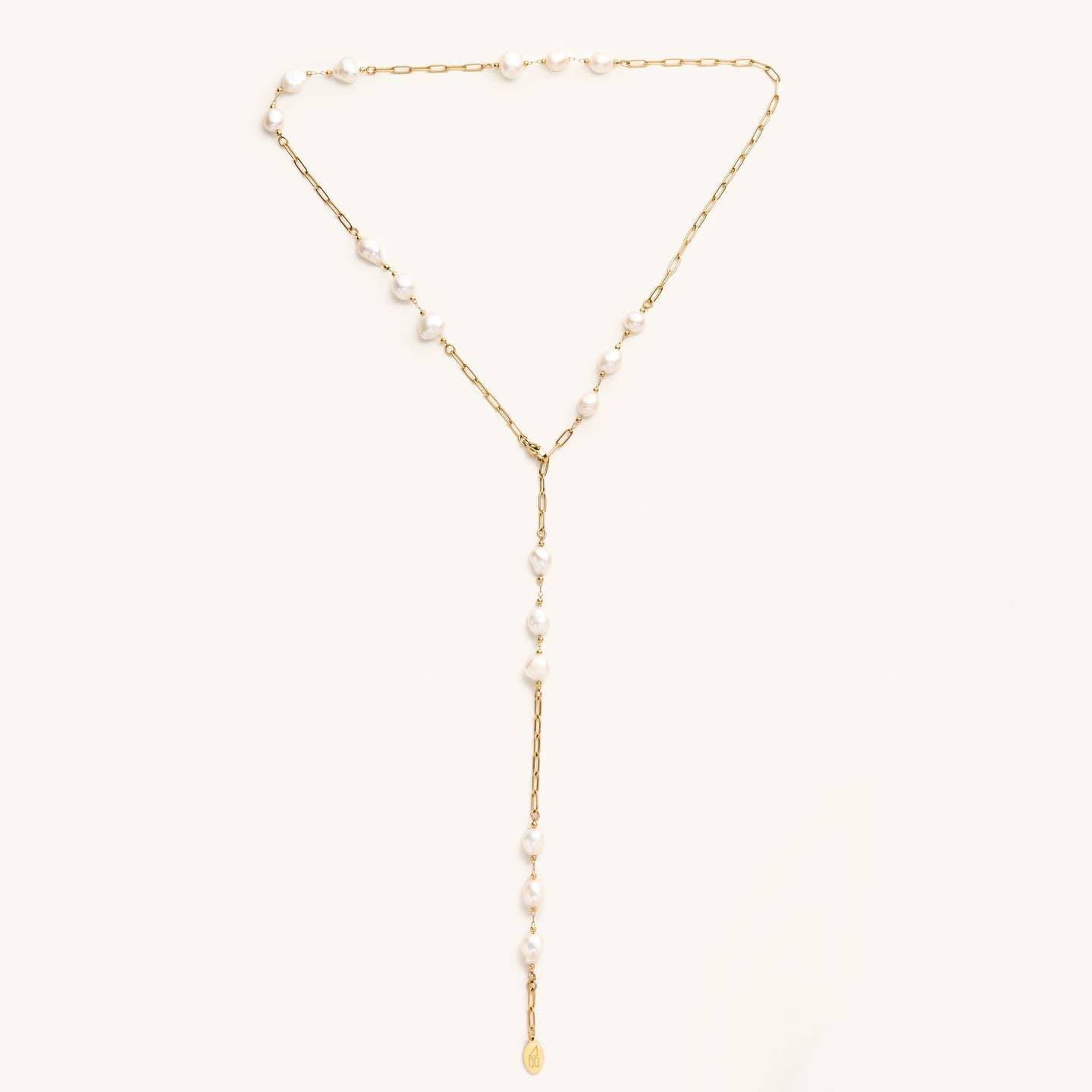 Lucia Pearl Lariat Necklace