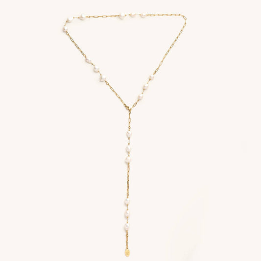Lucia Pearl Lariat Necklace