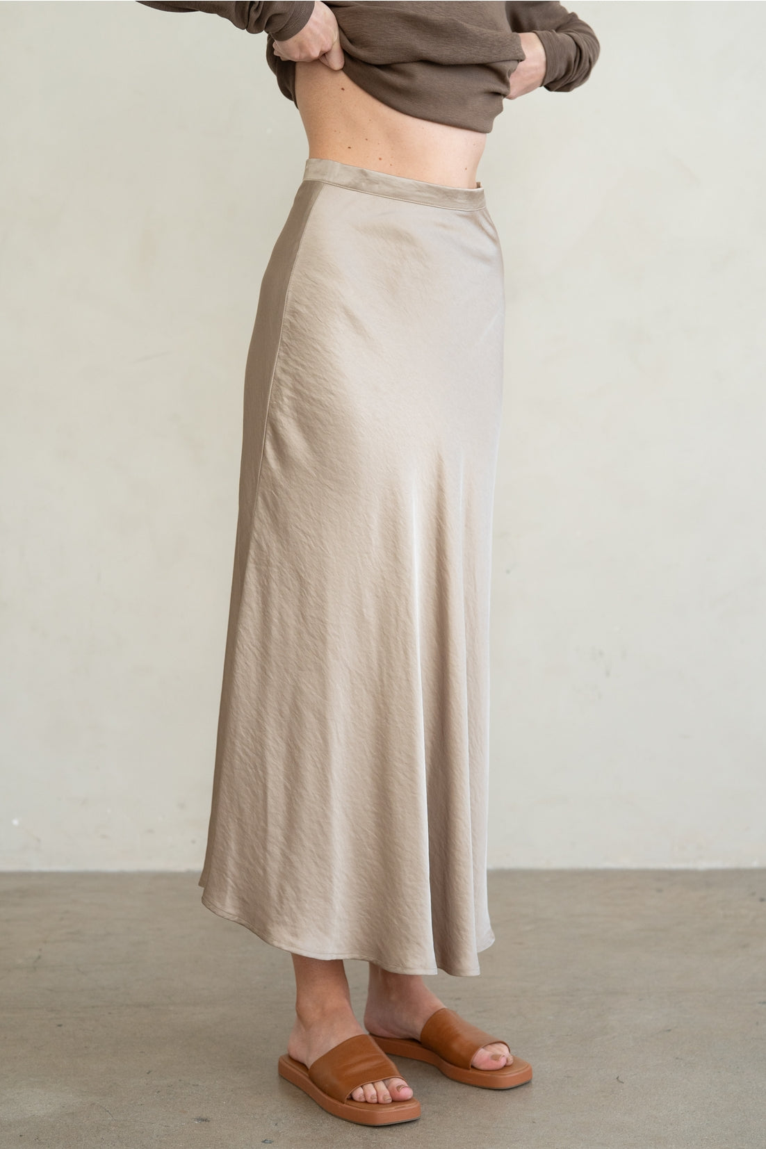Champagne Satin Skirt