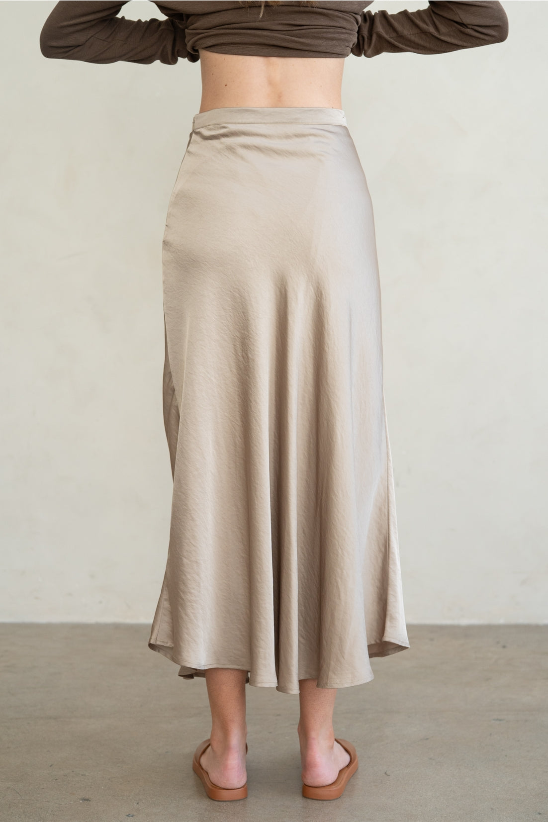 Champagne Satin Skirt