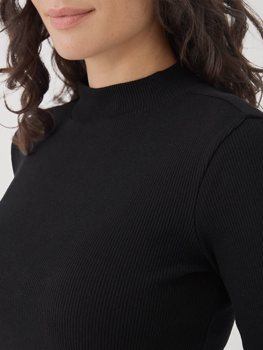 Ribbed Mock Neck Top