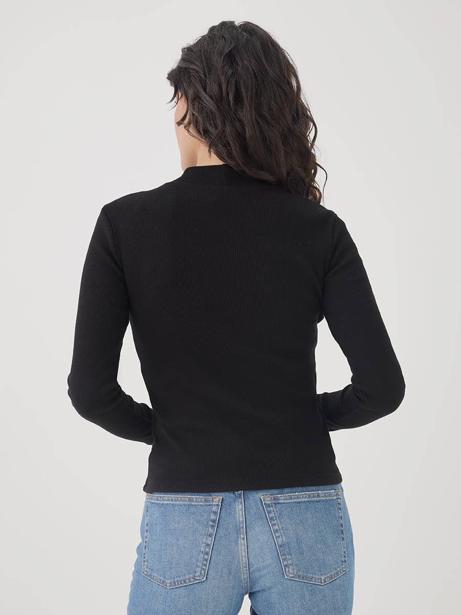 Ribbed Mock Neck Top