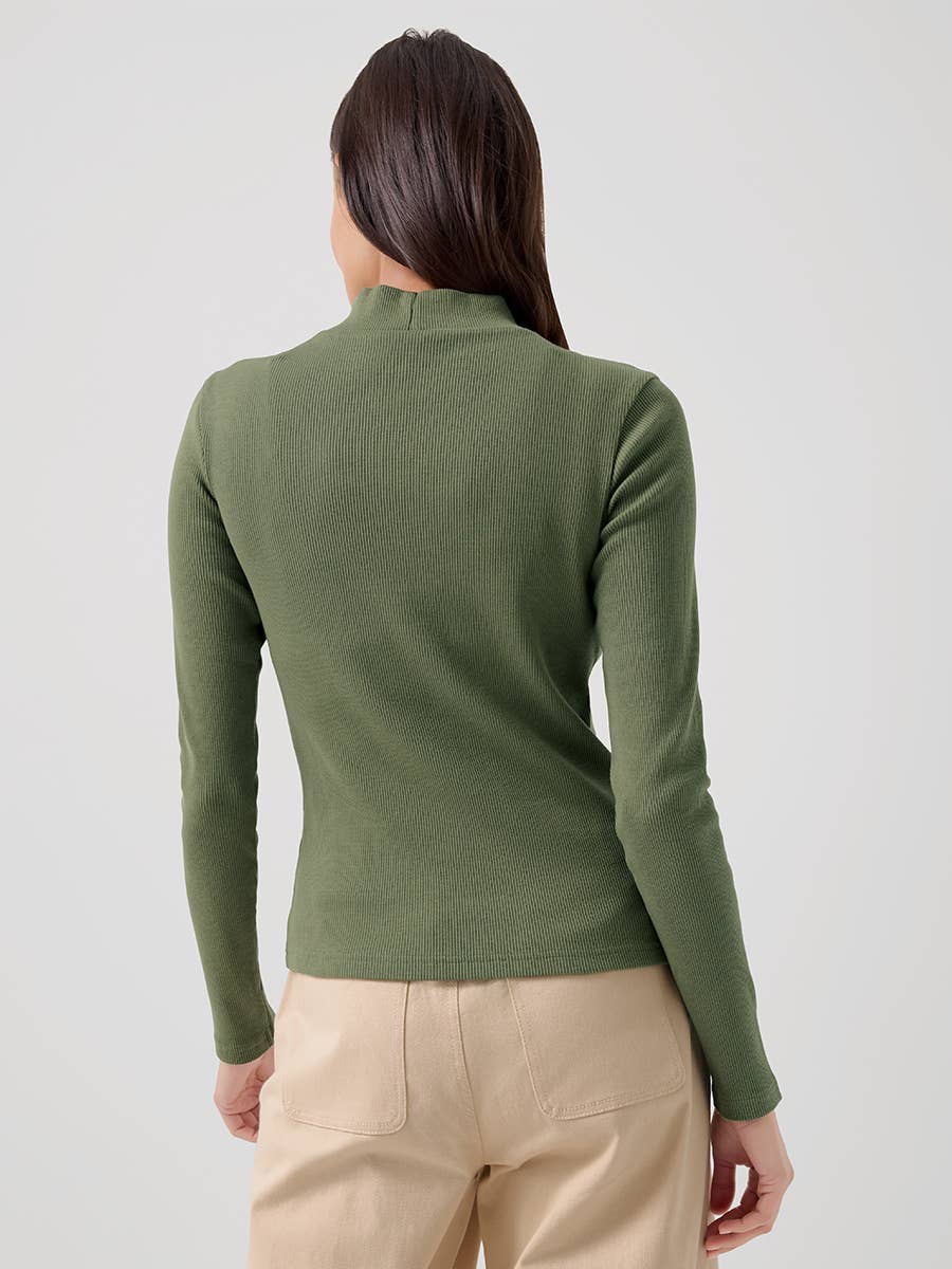 Ribbed Mock Neck Top