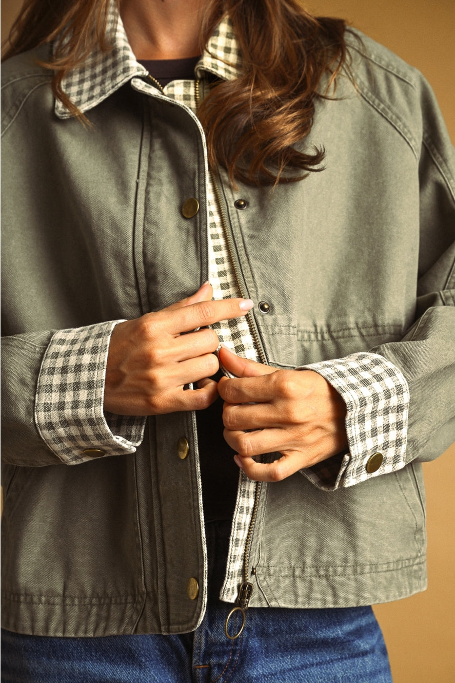 Gingham Twill Jacket