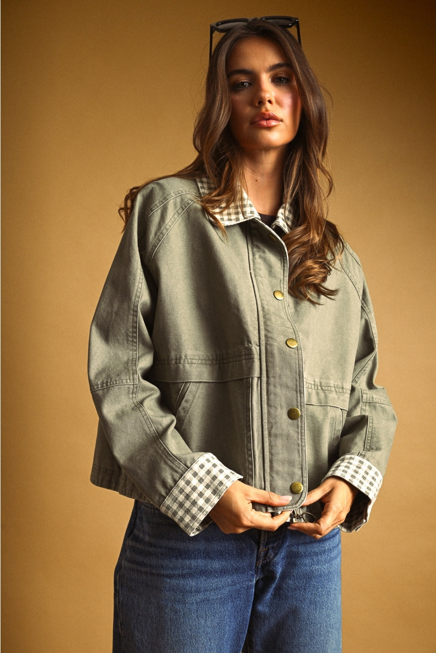 Gingham Twill Jacket