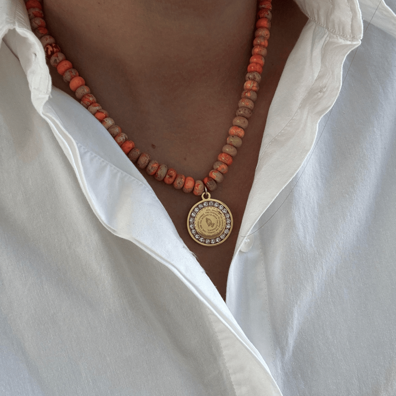 Water Color Prayer Warrior Necklace