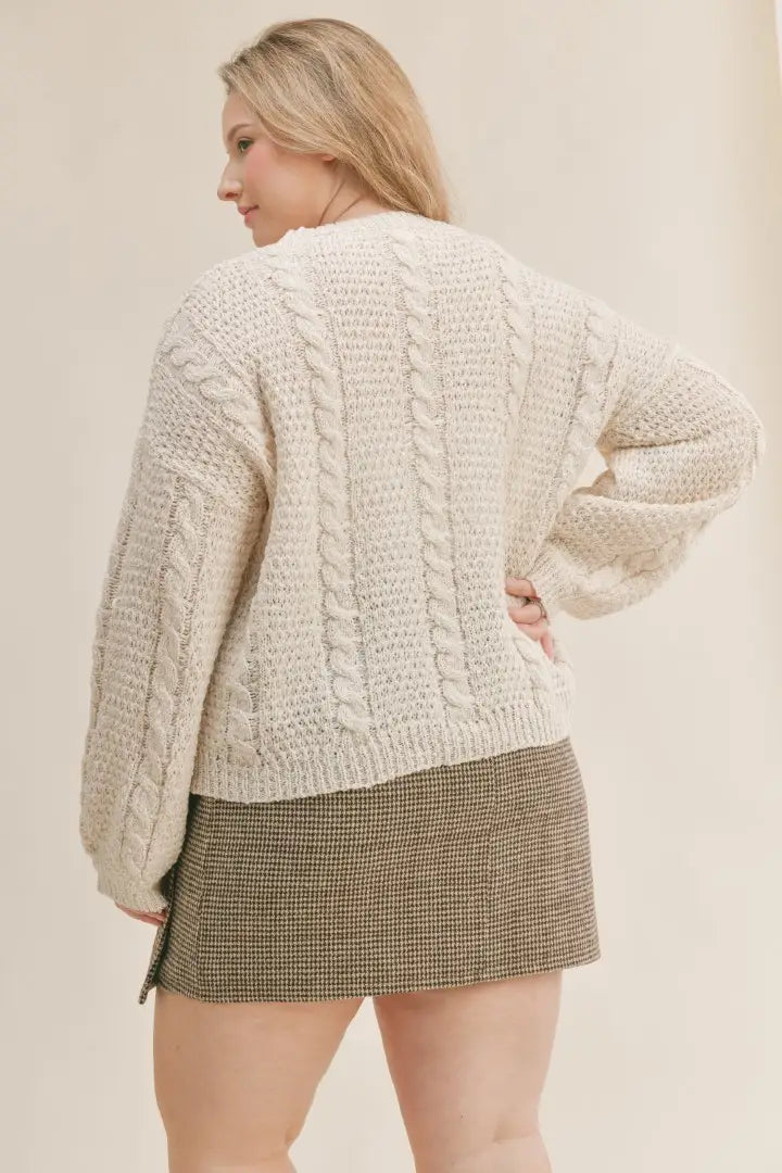 Cable Knit Sweater ~ Plus